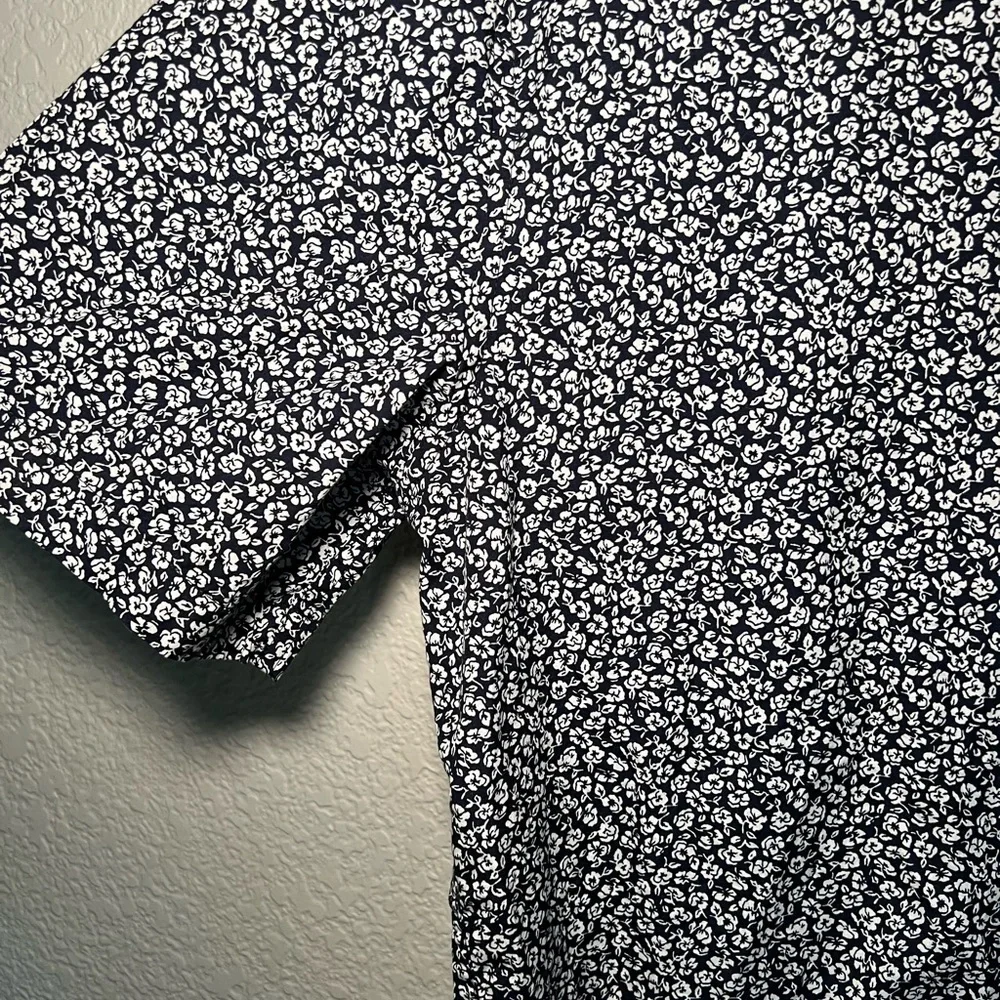 J Crew Floral Navy Button Up Casual Short Sleeve XXLT